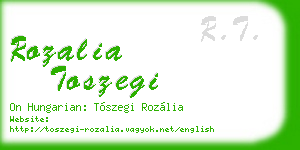 rozalia toszegi business card